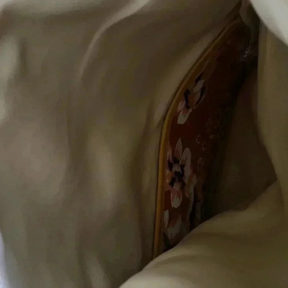 RACHEL PALLY REVERSIBLE Orange Yellow Canvas & Leather Floral Print CLUTCH - Picture 8 of 12